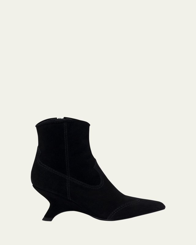 Shadow Suede Western Booties